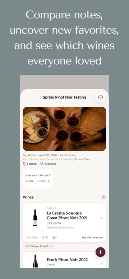 A group tasting recap comparing everyone's notes